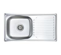 vidaXL Fregadero de cocina con colador y sifón, acero inoxidable integrado
