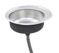 vidaXL Fregadero de Cocina con Colador y Sifón Lavabo Redondo Espacio en Encimera Profundo Individual Fácil de Montar Caben Platos Acero Inoxidable