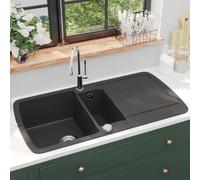 vidaXL Fregadero de cocina con dos senos de granito