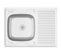 vidaXL Fregadero de cocina con escurridor acero inox 800x600x155 mm