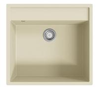 vidaXL Fregadero de cocina con rebosadero granito beige