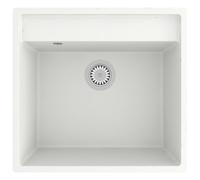vidaXL Fregadero de cocina con rebosadero granito blanco