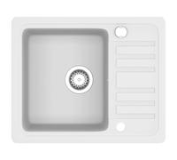 vidaXL Fregadero de cocina con un seno granito blanco