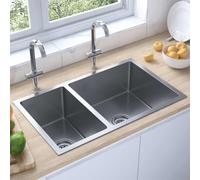 vidaXL Fregadero de cocina de acero inoxidable