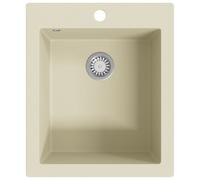 vidaXL Fregadero de cocina de granito con un seno beige