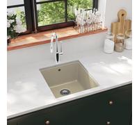 vidaXL Fregadero de cocina de granito con un seno beige