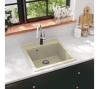 vidaXL Fregadero de Cocina de Granito con Seno Lavabo Cocina Fontanería Color Blanco, Negro, Gris y mas