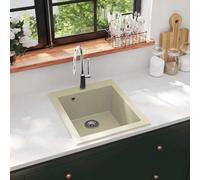 vidaXL Fregadero de cocina de granito con un seno beige