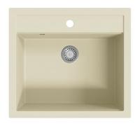 vidaXL Fregadero de cocina de granito con un seno resistente – Beige, Blanco, Gris y más