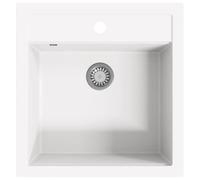vidaXL Fregadero de cocina de granito con un seno blanco