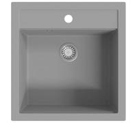 vidaXL Fregadero de cocina 1 seno granito gris