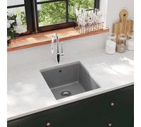 vidaXL Fregadero de cocina de granito con un seno gris