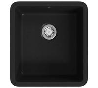 vidaXL Fregadero de cocina de granito con un seno negro