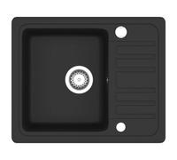 vidaXL Fregadero de cocina 1 seno de granito Negro