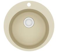 vidaXL Fregadero de cocina de granito con un seno redondo beige