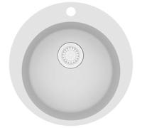 Fregadero De Cocina De Granito Con Un Seno Redondo Blanco Vidaxl