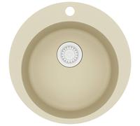 vidaXL Fregadero de Cocina de Granito con un Seno Redondo Lavabo Grifos Color Beige, Blanco, Gris y mas