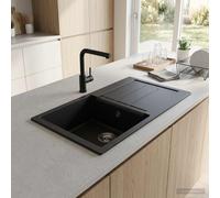 vidaXL Fregadero de cocina de un seno Granito 78 x 50 x 20 cm Grafito