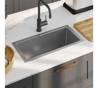 vidaXL Fregadero de cocina hecho a mano acero inoxidable