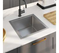 vidaXL Fregadero de cocina hecho a mano acero inoxidable