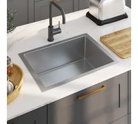 vidaXL Fregadero de cocina hecho a mano acero inoxidable