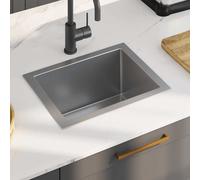 vidaXL Fregadero de cocina hecho a mano acero inoxidable