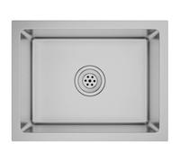vidaXL Fregadero de cocina Lavabo hecho a mano en acero inoxidable