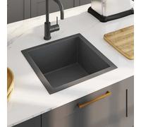 vidaXL Fregadero de cocina hecho a mano acero inoxidable negro