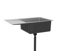 vidaXL Fregadero de Cocina Hecho a Mano de Acero Inoxidable Lavabo Color Plateado, Negro, y mas