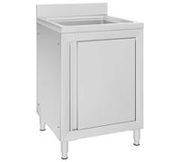 vidaXL Fregadero de cocina profesional acero inoxidable 60x60x96 cm