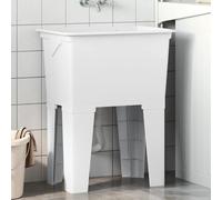 vidaXL Fregadero de lavadero de resina blanco 59x41x75 cm