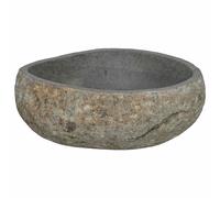 vidaXL Fregadero de piedra Río ovalado Gris claro 45 x 35 x 15 cm