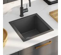 vidaXL Fregadero hecho a mano acero inoxidable negro