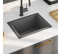 vidaXL Fregadero hecho a mano acero inoxidable negro