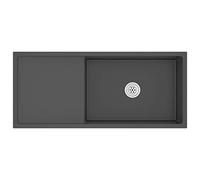 vidaXL Fregadero Hecho a Mano de Acero Inoxidable Negro Lavabo Pulcro
