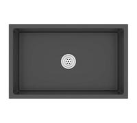 vidaXL Fregadero Hecho a Mano de Acero Inoxidable Negro Lavabo Pulcro