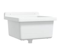vidaXL Fregadero Lavabo de pared en resina blanco 40x40x24 cm