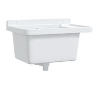 vidaXL Fregadero lavabo de pared en resina blanco 50x35x24 cm