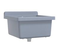 vidaXL Fregadero lavabo de pared resina gris 40x40x24 cm