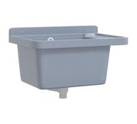 vidaXL Fregadero lavabo de pared resina gris 50x35x24 cm