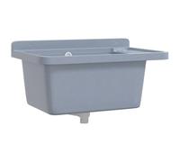 vidaXL Fregadero lavabo de pared de resina gris 60x40x28 cm