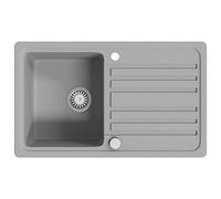 vidaXL Fregadero reversible 1 seno con escurridor de granito Gris