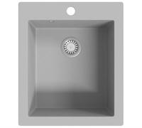 vidaXL Fregadero de cocina Sobrepuesto de granito gris Lavabo para platos