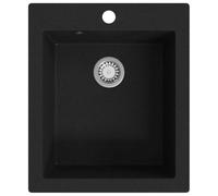 vidaXL Fregadero sobrepuesto de cocina – Granito negro – Lavabo para platos