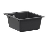 vidaXL Fregadero sobrepuesto de granito negro Gris 42.5 x 50 x 31 cm