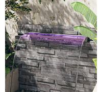 vidaXL Fuente Cascada con LED RGB Acero Inoxidable para Piscina Jardín Patio Dimensiones 30 x 21 x 8 cm, 45 x 21 x 8 cm, 60 x 21 x 8 cm y mas