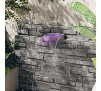 vidaXL Fuente cascada con LED RGB acero inoxidable 30 cm