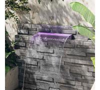 vidaXL Fuente Cascada con LED RGB Acrílico para Piscina Jardín Estanque Patio Dimensiones 30 x 21 x 8 cm, 45 x 21 x 8 cm, 60 x 21 x 8 cm y mas