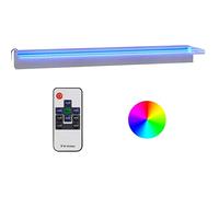 vidaXL Fuente Cascada con LED RGB para Estanque Jardín Piscina Patio Exterior Aporte Decorativo Relajante Luces Vista Sonido Acero Inoxidable