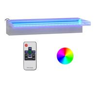vidaXL Fuente Cascada con LED RGB para Jardín Estanque Patio Exterior Piscina Aporte Decorativo Relajante Luces Vista Sonido Acero Inoxidable